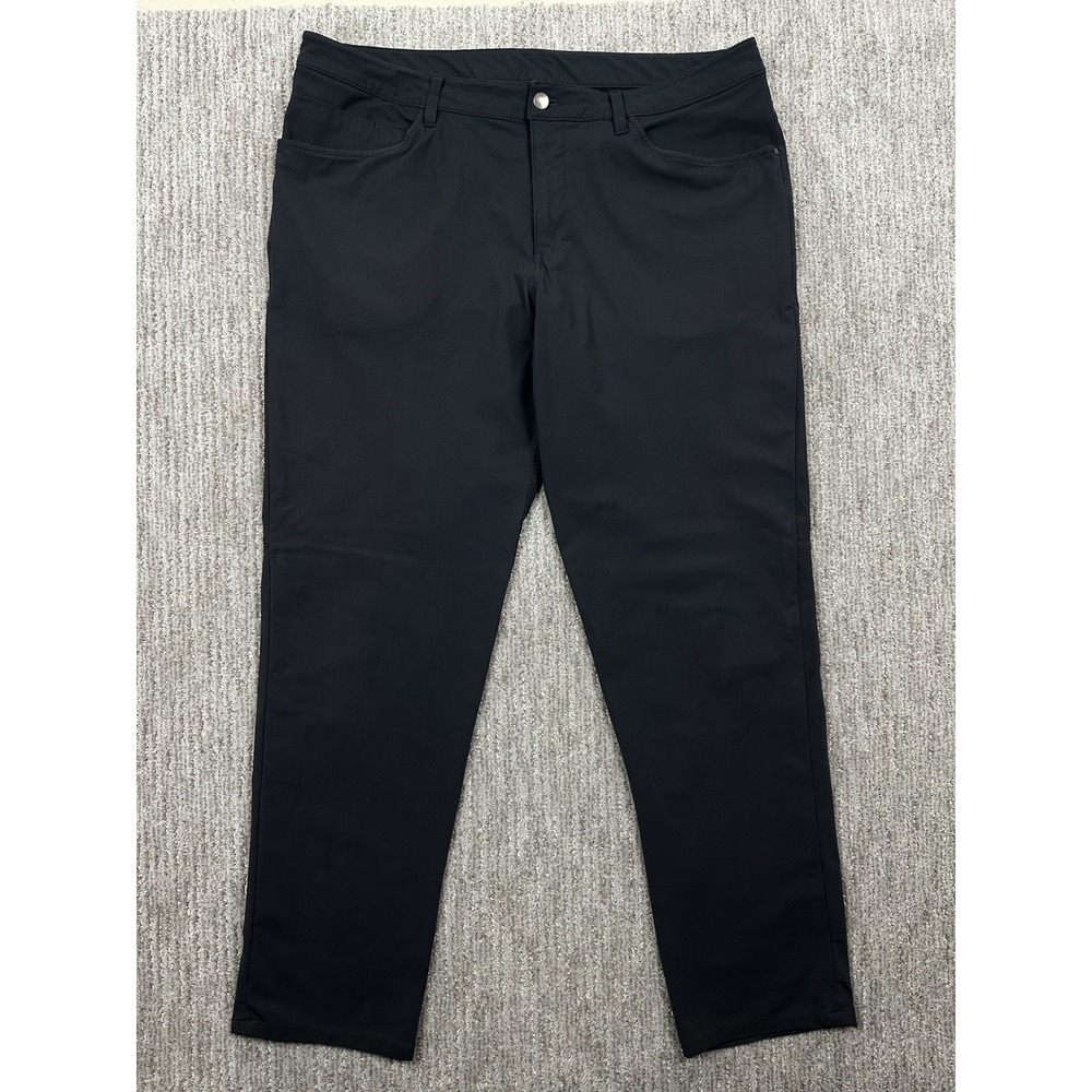 Lululemon ABC Straight Leg Stretch Golf Casual Black Pants Size Men's 39x33